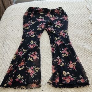 Torrid Black Floral Boot Cut Pants